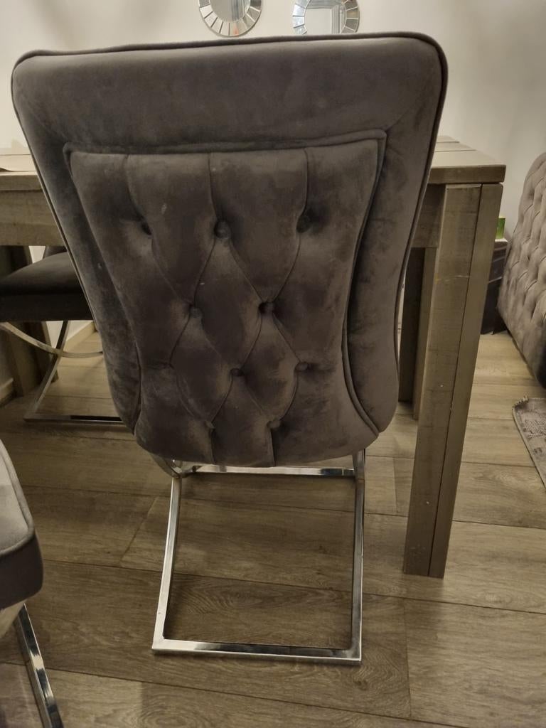 Set van 4 Richmond eetkamerstoelen taupe/grijs, Huis en Inrichting, Stoelen, Ophalen of Verzenden