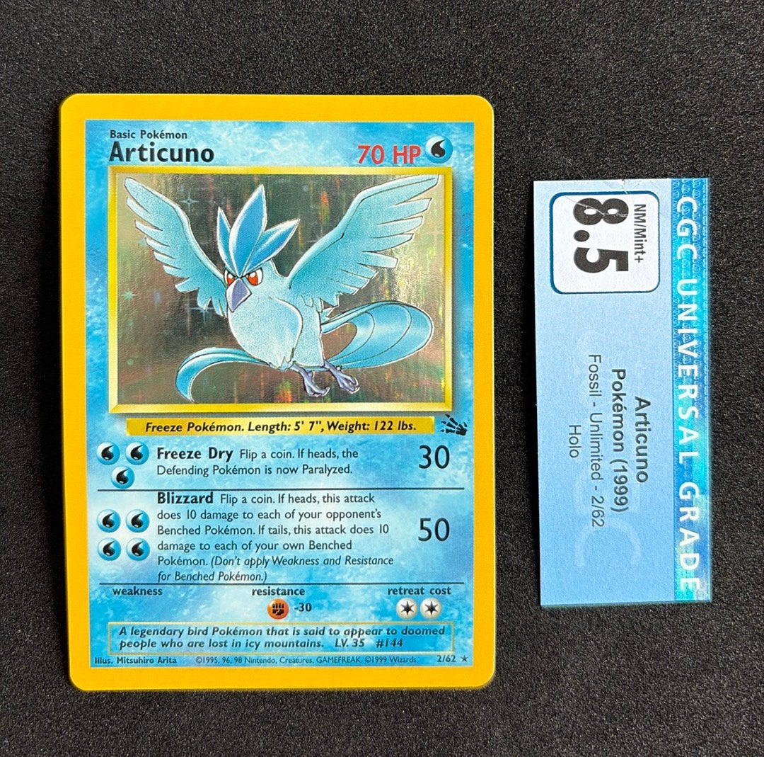 Articuno Fossil Unlimited Holo Pokemon, Hobby en Vrije tijd, Verzamelkaartspellen | Pokémon, Ophalen of Verzenden, Zo goed als nieuw
