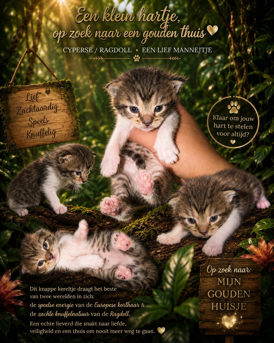 Ragdoll x europese korthaar kitten, Dieren en Toebehoren, Kater