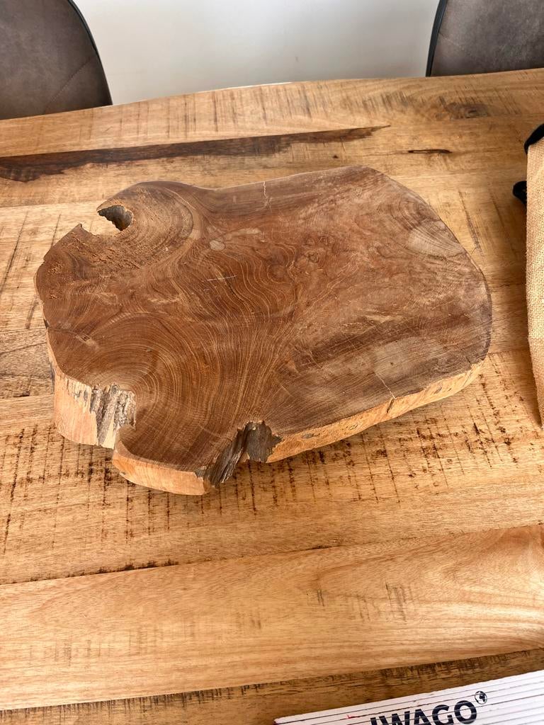 Houten ronde plank van boomstam 40x30 cm, Ophalen, Schaal, Zo goed als nieuw, Overige vormen