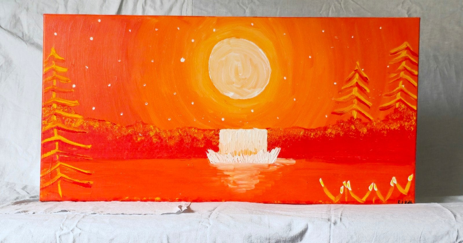 Schilderij 80 cm x 40 cm, Antiek en Kunst, Kunst | Schilderijen | Abstract, Ophalen