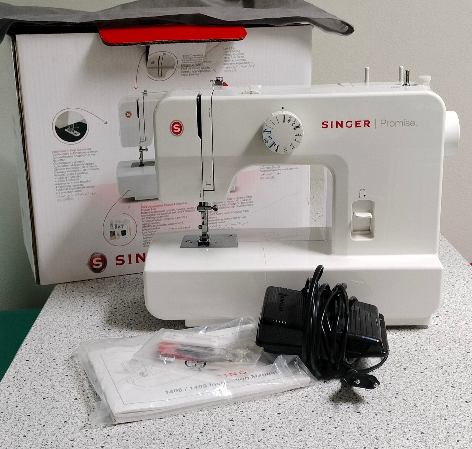 Compacte naaimachine Singer Promise 1408, Hobby en Vrije tijd, Naaimachines en Toebehoren, Ophalen, Gebruikt, Naaimachine, Singer