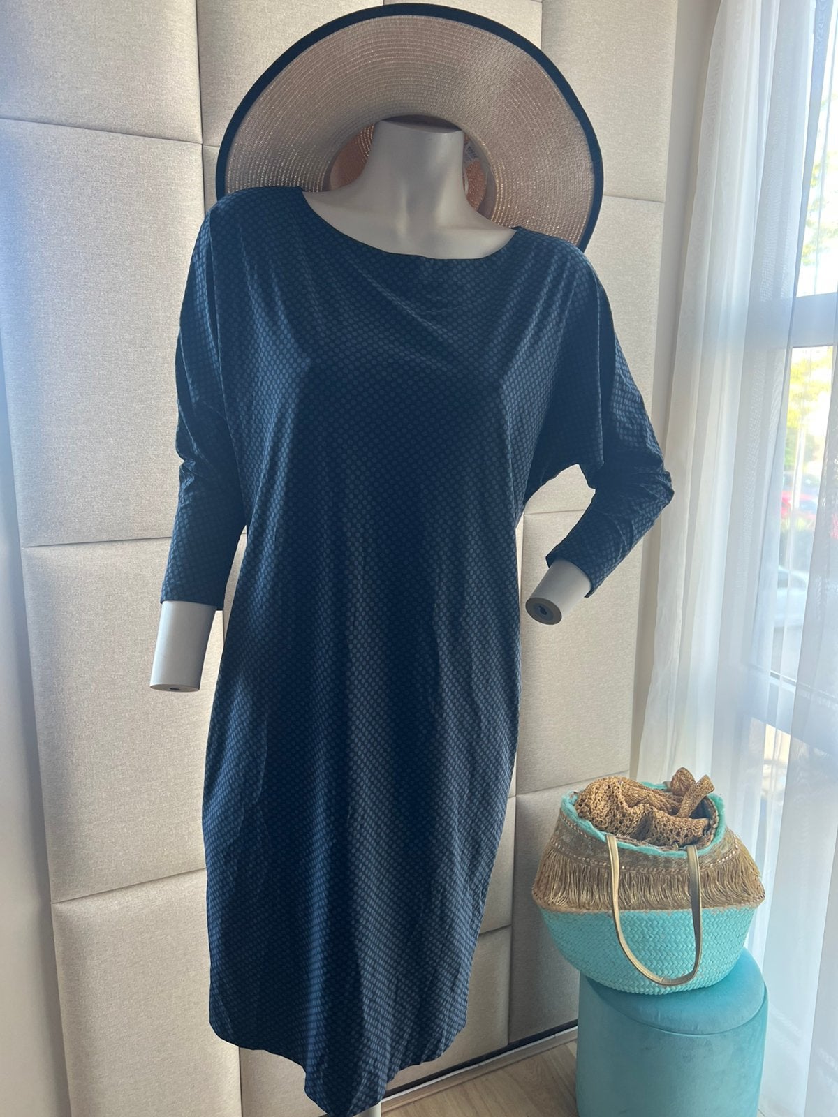 La Dress mooi polkadot jurkje van travelstof/ maat M, Kleding | Dames, Maat 38/40 (M), Zo goed als nieuw, Knielengte, Verzenden