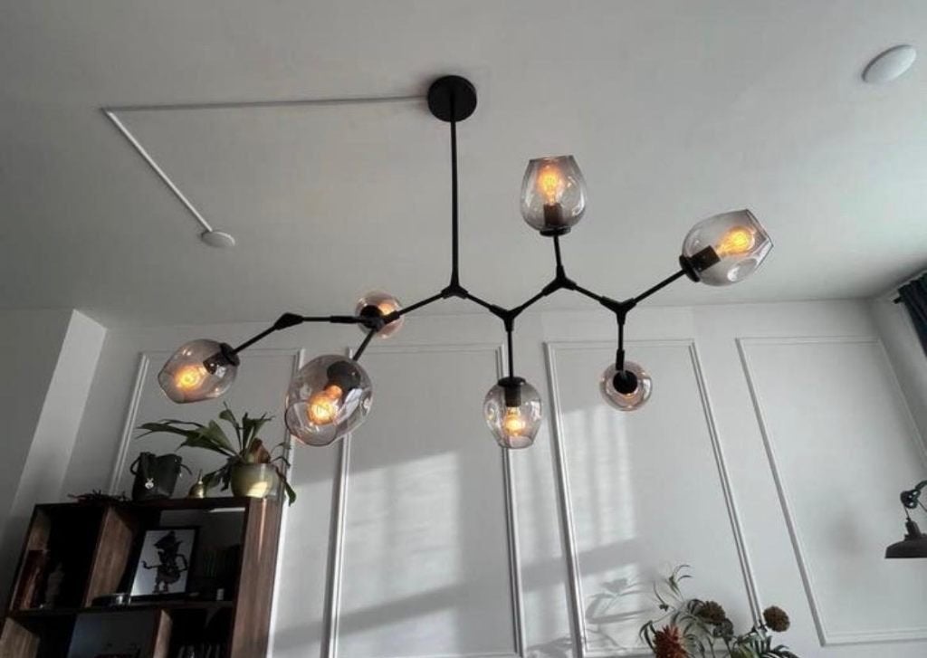 Design eettafel Lamp Zwart Staal met Tulp Glas & Dimbare LED, Huis en Inrichting, Lampen | Hanglampen, Ophalen of Verzenden, Nieuw