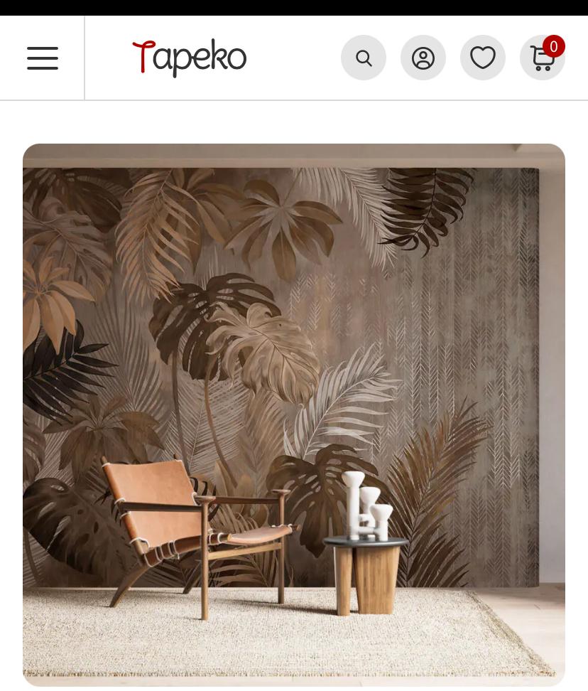 Tapeko Premium Fotobehang Bladeren Print 470x250cm, Ophalen of Verzenden, 10 tot 25 m², Bruin