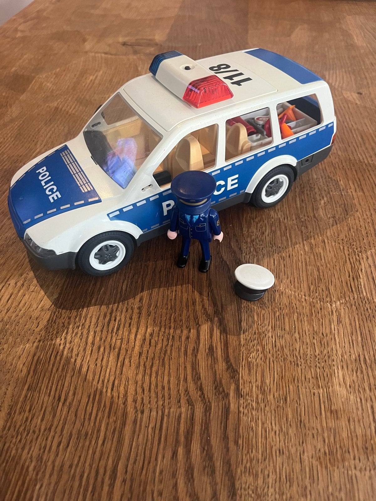 Playmobil Politieauto met agent, Gebruikt, Complete set, Voertuig, Ophalen of Verzenden