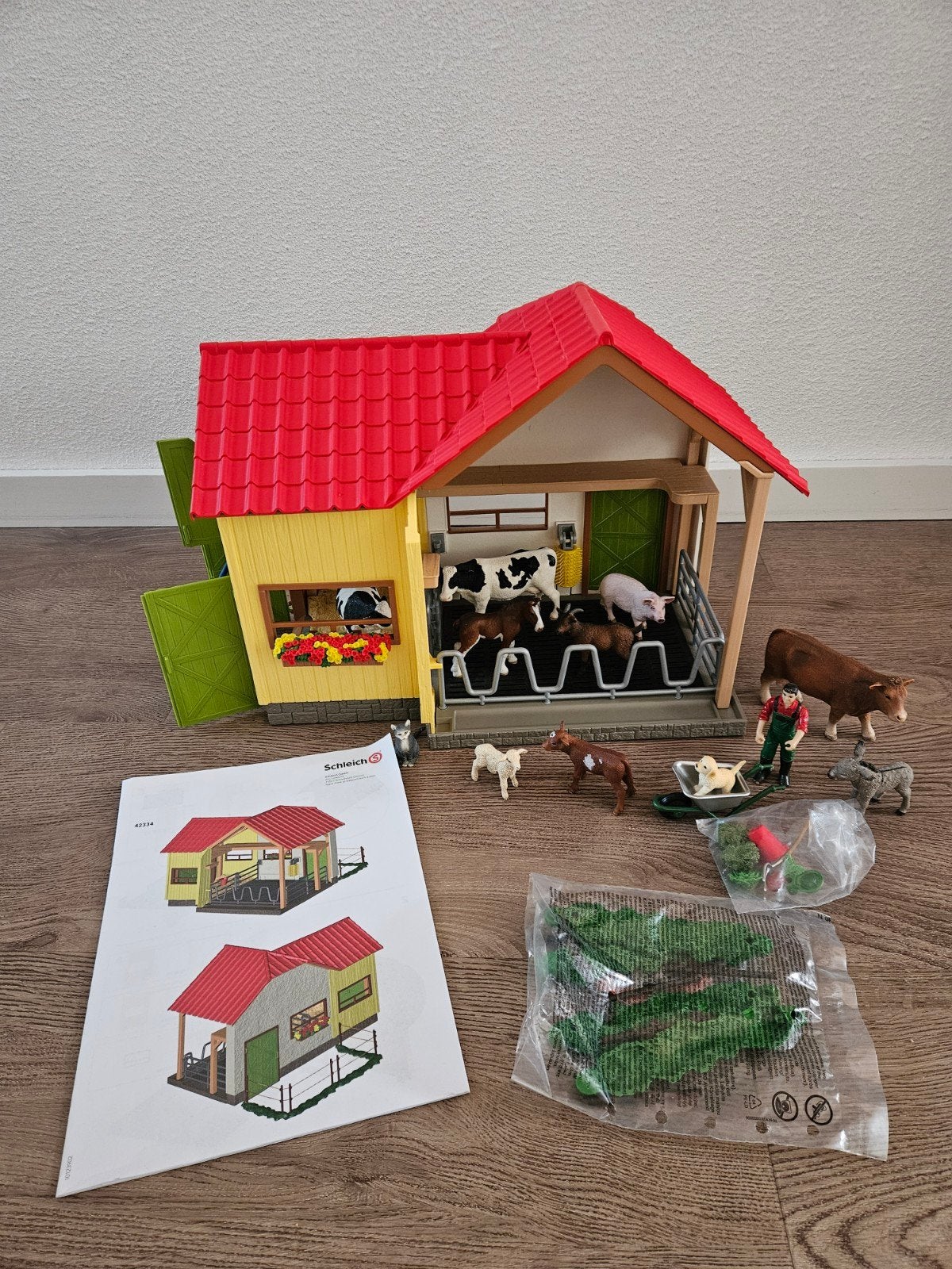 Schleich boerderij inclusief dieren. Als nieuw!, Ophalen of Verzenden, Zo goed als nieuw, Poppenhuis