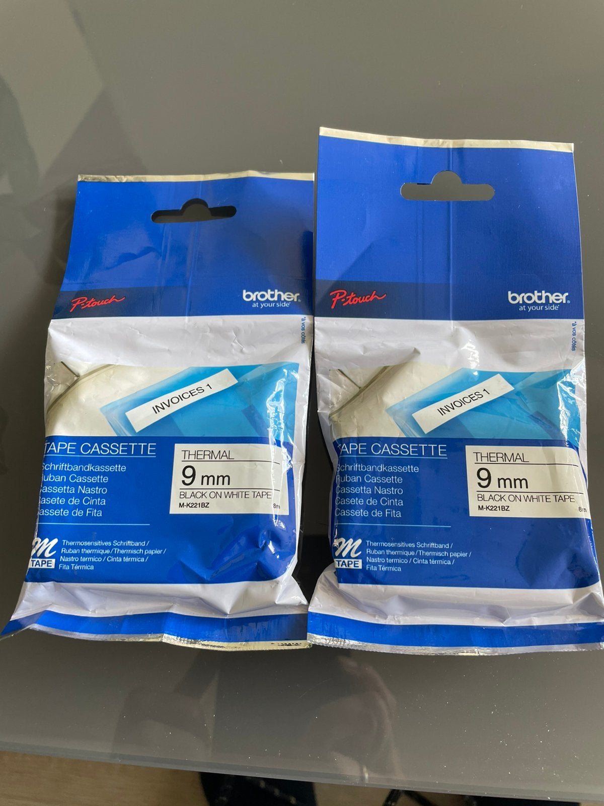 Tape cassette labelwriter Brother P-touch M-K221BZ, Ophalen of Verzenden, Nieuw