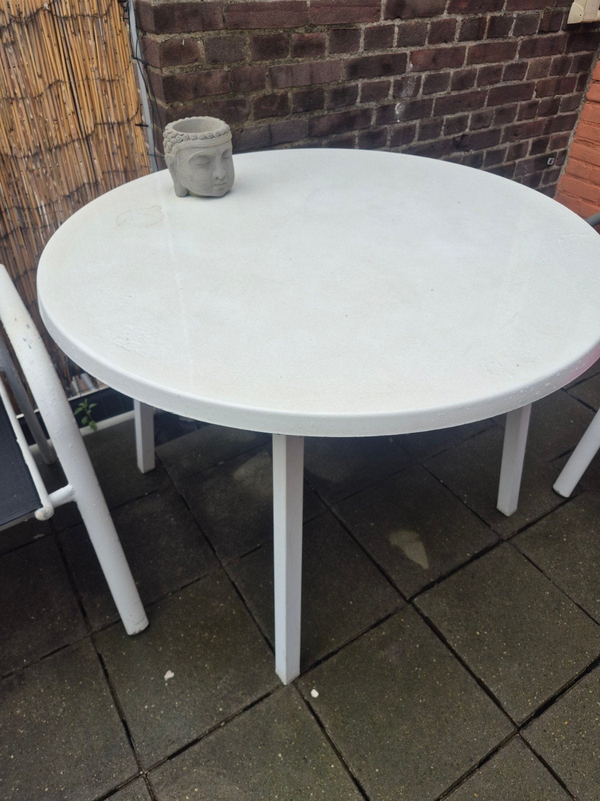 Stevige ronde tuintafel, diameter 100 cm, Tuin en Terras, Tuintafels, Ophalen, Gebruikt, Rond, Overige materialen