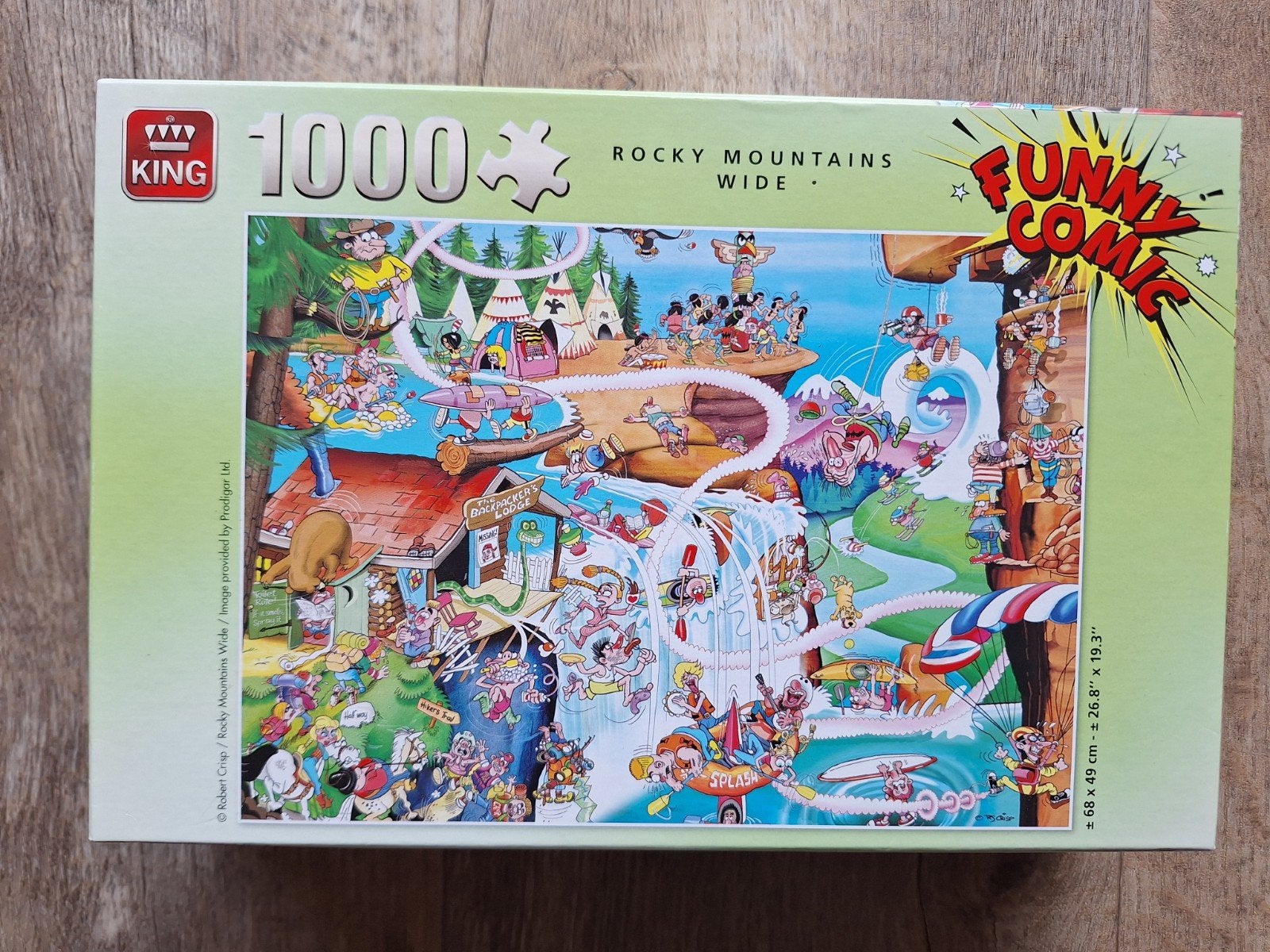 King Funny Comic Puzzel Rocky Mountains Wide 1000 stukjes
Ro, Ophalen of Verzenden, 500 t/m 1500 stukjes, Zo goed als nieuw, Legpuzzel