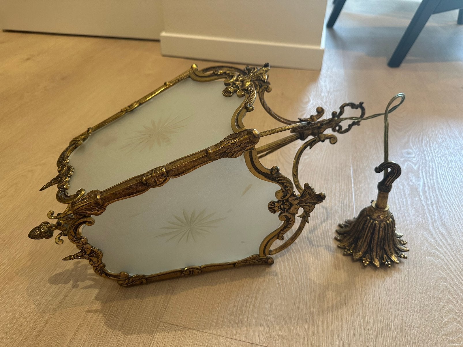 Brocante koperen hanglamp, Ophalen, Gebruikt, Overige materialen, Minder dan 50 cm