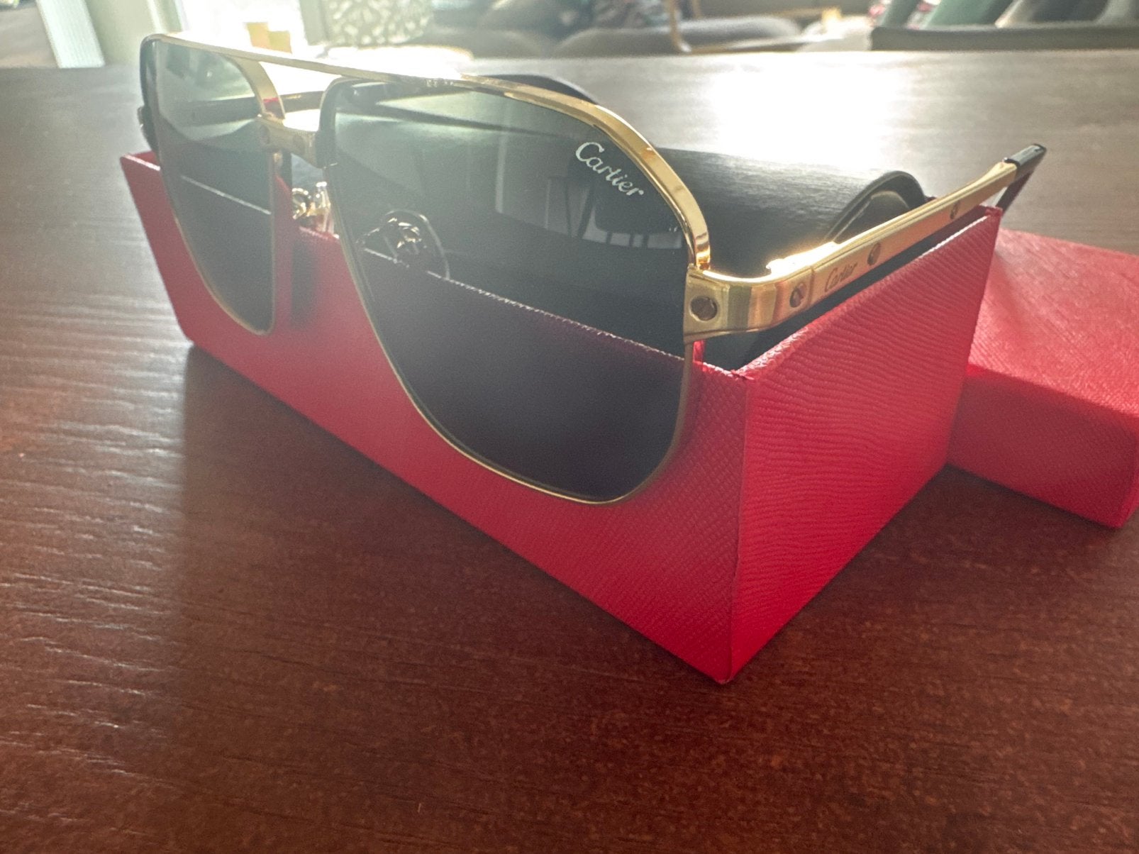 Cartier bril goud groene glazen nieuw CT0386S, Overige merken, Zonnebril, Nieuw, Ophalen of Verzenden
