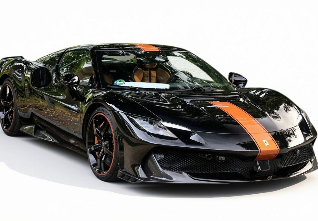 Ferrari 296 Speciale nero DS Ambra stripe BBR 1:18 NIEUW, Overige merken, BBR, ., Nieuw
