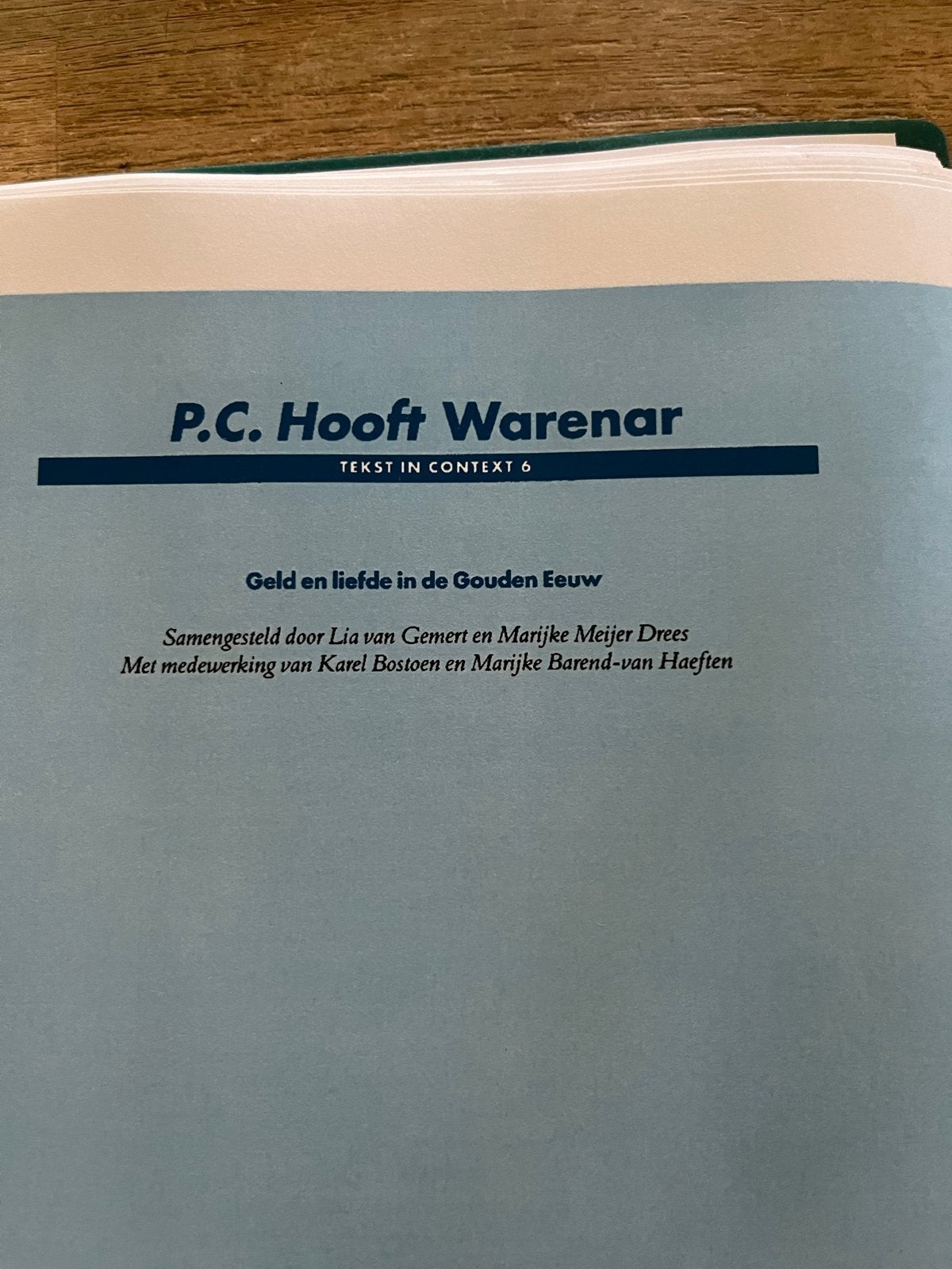 P.C. Hooft Warenar - Tekst in Context 6, Ophalen of Verzenden, Zo goed als nieuw, Nederland