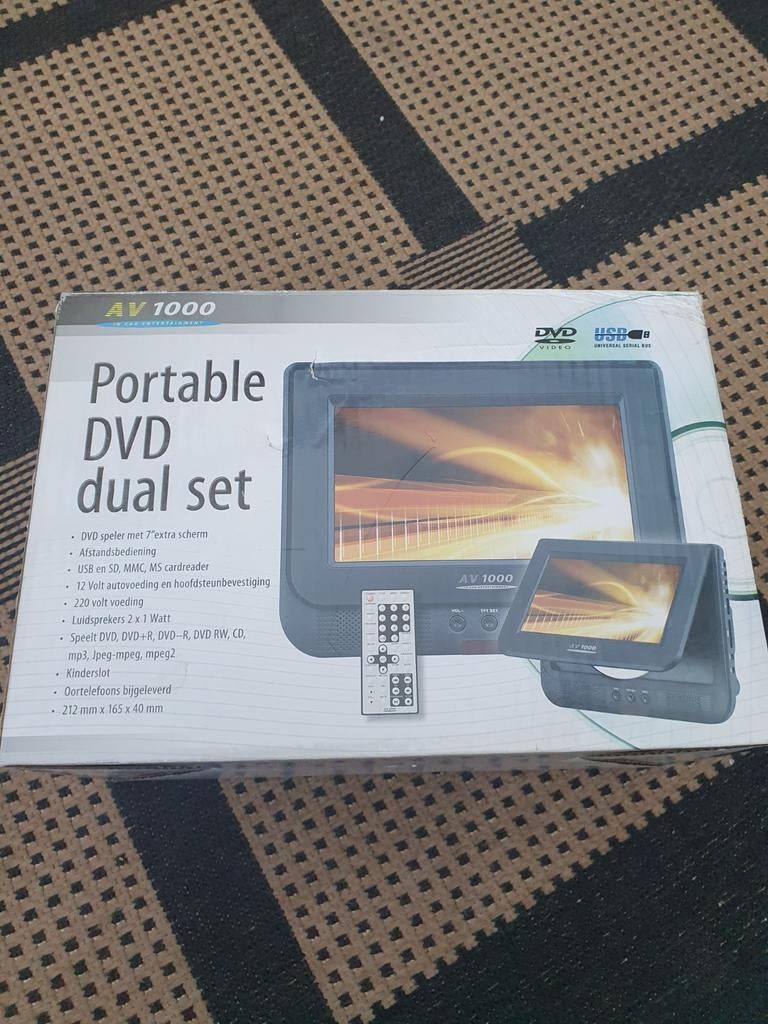 Draagbare dvd speler met 2schermen, Audio, Tv en Foto, Dvd-spelers, Ophalen of Verzenden, Zo goed als nieuw, Overige merken