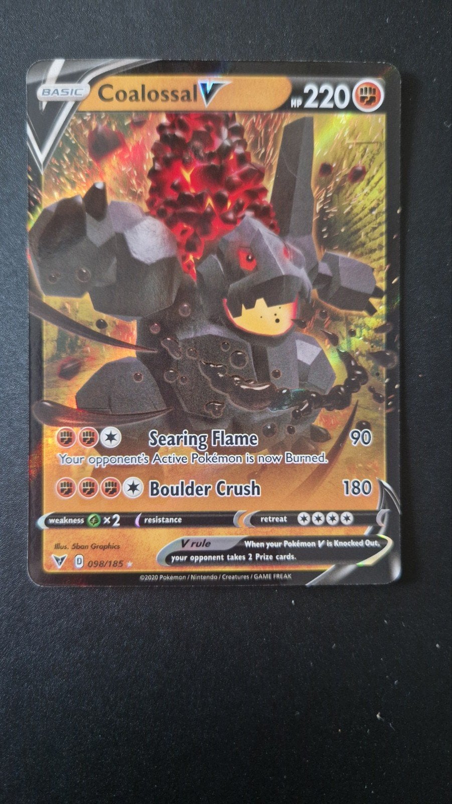 Coalossal V 098/185 Vivid Voltage Pokemon, Ophalen of Verzenden, Zo goed als nieuw, Losse kaart