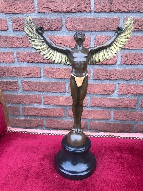 fraai bronzen beeld, ICARUS, DE KLASSIEKE HELD, Antiek en Kunst, Ophalen of Verzenden, Brons