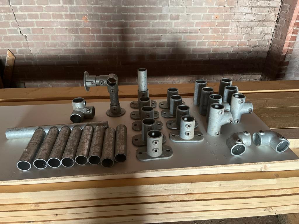 Steiger buis koppelingen 48mm zwaar verzinkt - hele partij, Doe-het-zelf en Verbouw, Steigers, Ophalen, Gebruikt, Overige typen