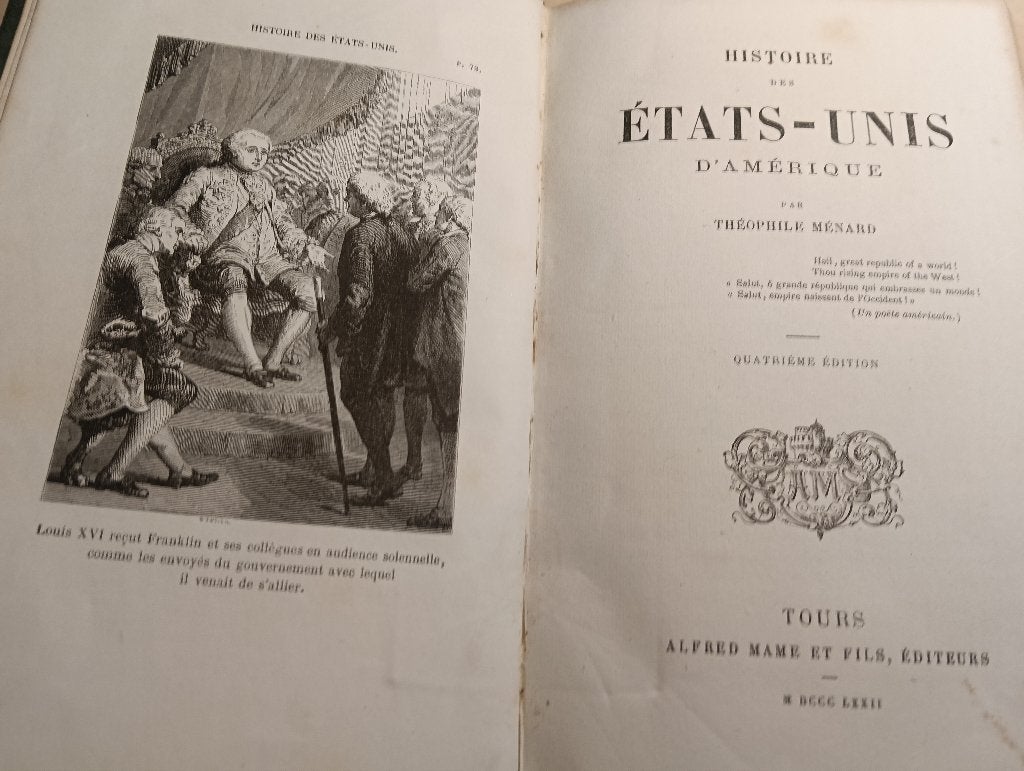 1872 Histoire des Etats Unies D'Anmerique gaaf!, Antiek en Kunst, Antiek | Boeken en Bijbels, Ophalen of Verzenden