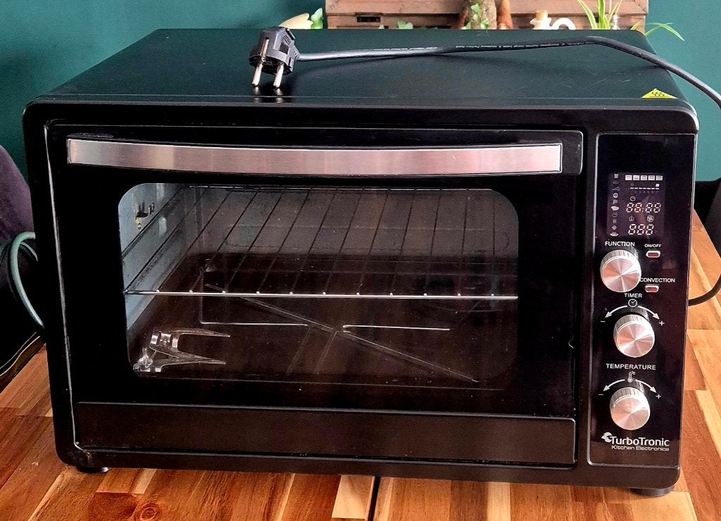 Vrijstaande oven met grill, hetelucht en draaispit TurboWave, Ophalen, Minder dan 45 cm, Gebruikt, Hete lucht
