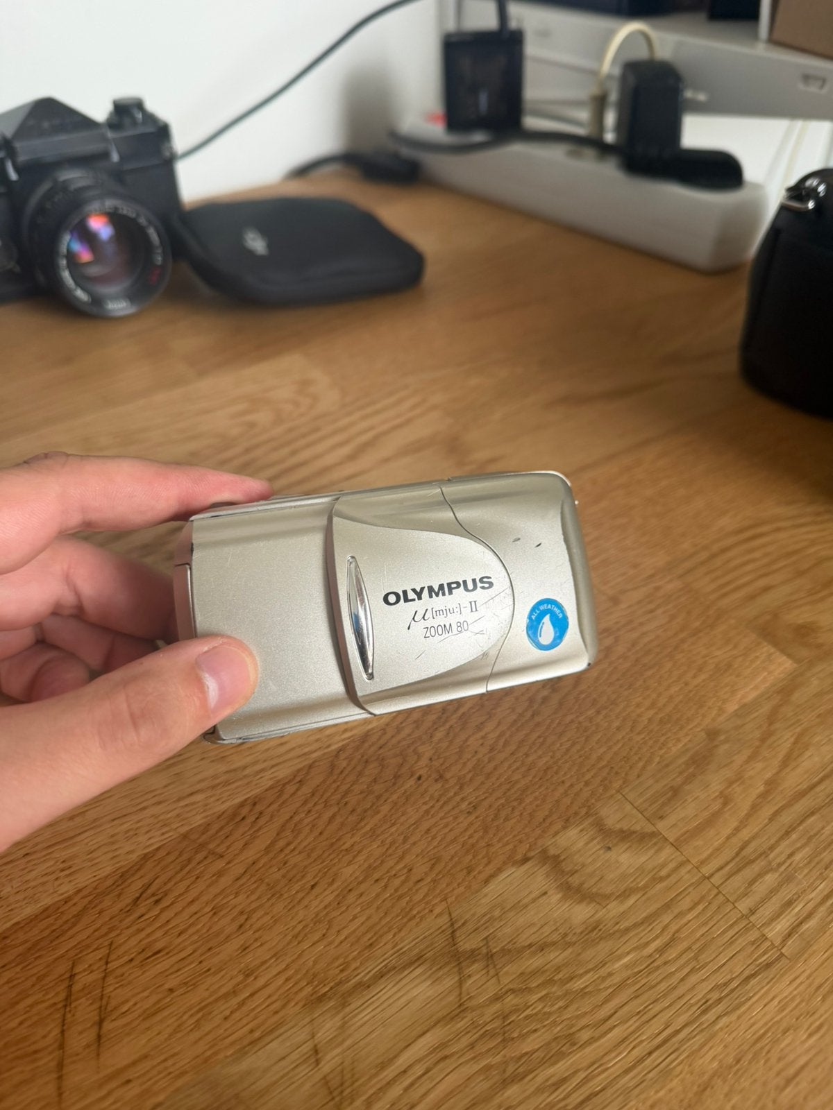 Olympus MJU II Zoom 80 met garantie, Audio, Tv en Foto, Fotocamera's Analoog, Ophalen of Verzenden, Zo goed als nieuw, Compact