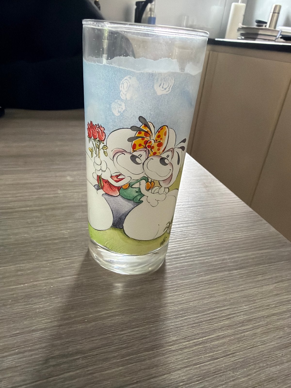 Diddl en Diddlina Glas - Vintage Verzamelobject, Verzamelen, Verzenden, Verschillende figuren, Gebruikt, Servies