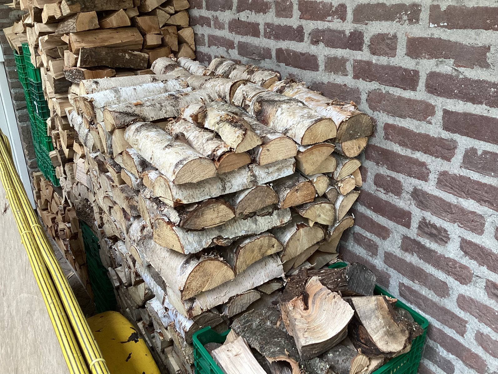 berkenhout berken speksteenkachel droog, Tuin en Terras, Minder dan 3 m³, Ophalen, Berkenhout, Blokken