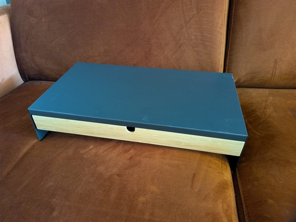Monitor standaard met lade, Computers en Software, Laptopstandaarden, Ophalen, Zo goed als nieuw