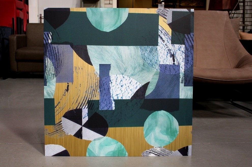 Vierkant schilderij GOLDRUSH aluminium Alu-Art 80 x 80 cm., Ophalen
