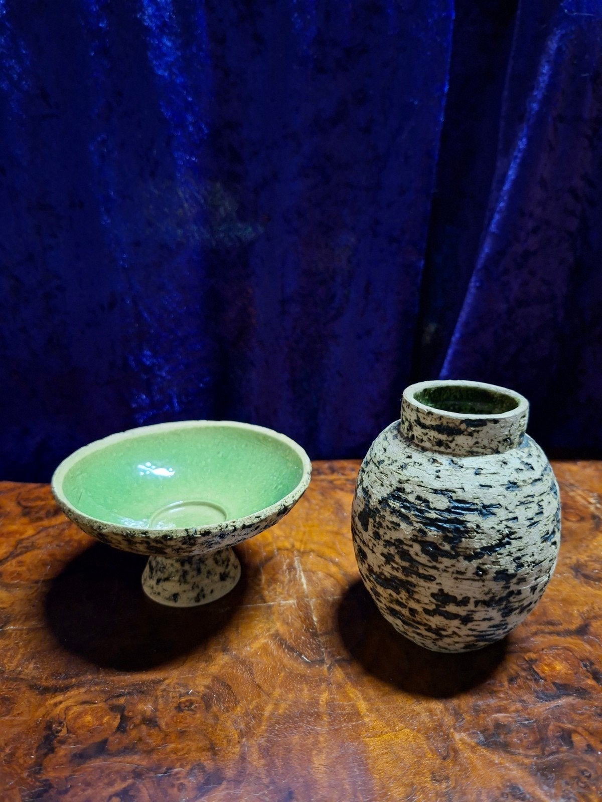 Vintage Loré Beesel Berkenbast Keramiek Set - Vaas & Schaal, Antiek en Kunst, Ophalen of Verzenden