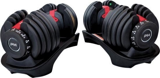 PH Fitness Verstelbare Dumbells Set 24KG - 2 STUKS, Sport en Fitness, Fitnessmaterialen, Ophalen, Nieuw, Benen, Dumbbell