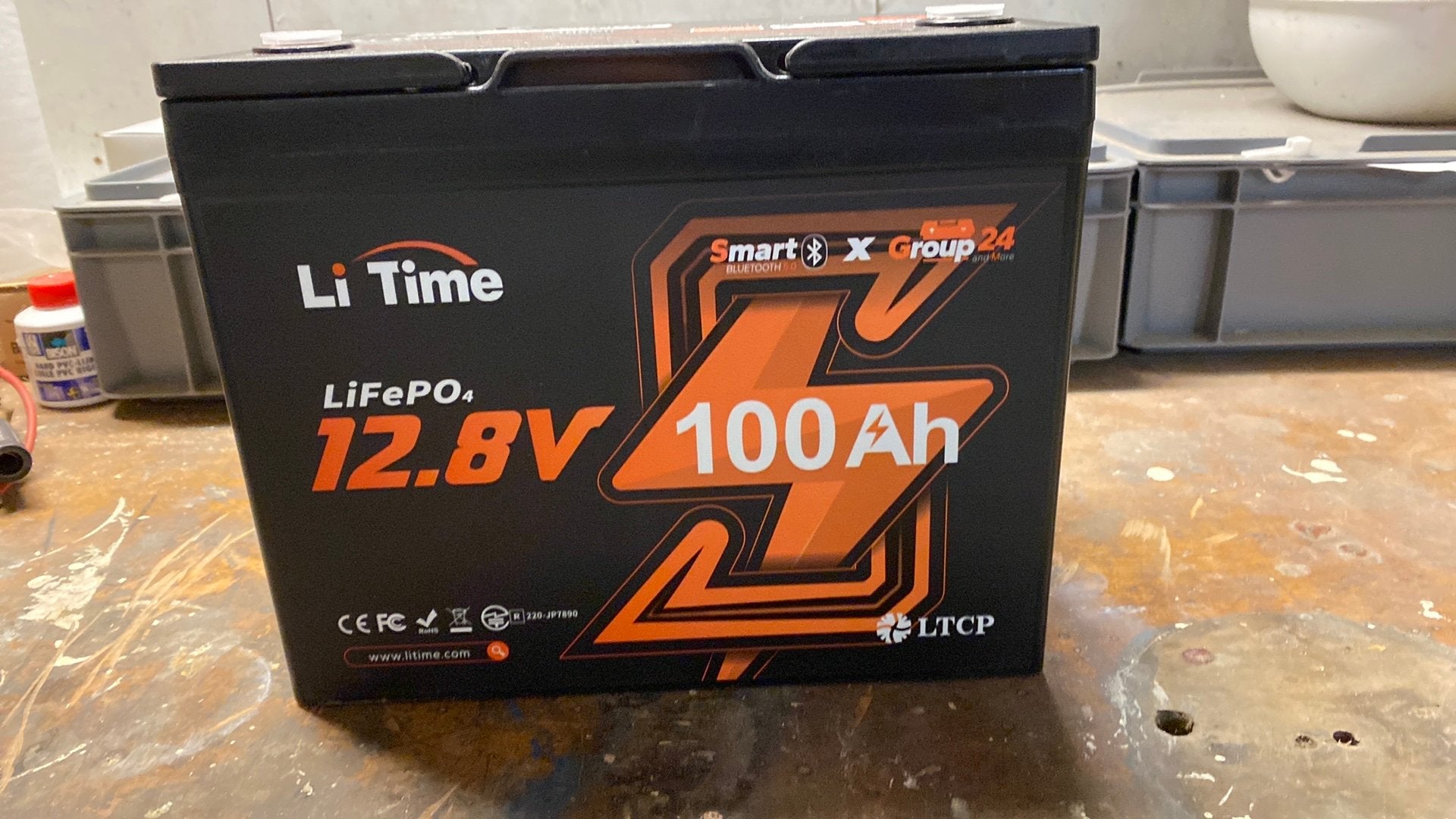 LiTime LiFePO4 12.8V 100Ah Smart Edition lithium accu., Ophalen of Verzenden, Nieuw