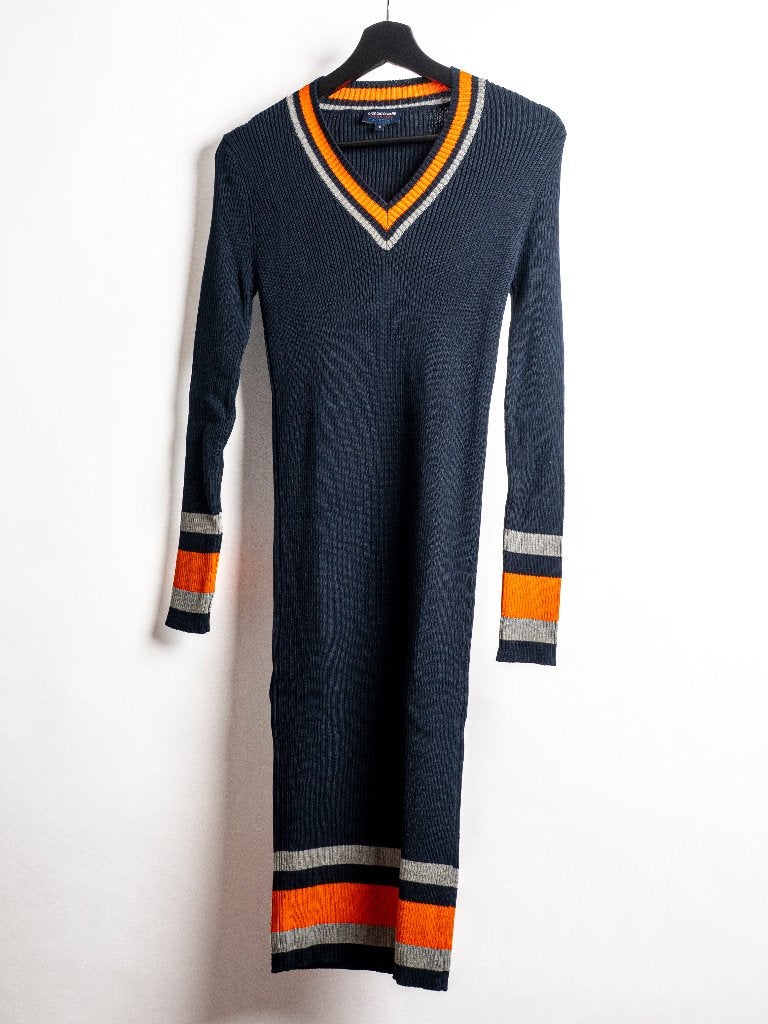 Giorgio di Mare gebreide jurk – maat S – donkerblauw/oranje, Blauw, Ophalen of Verzenden, Zo goed als nieuw, Knielengte