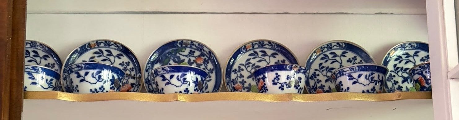 Antiek Delfts Blauw Servies - Kopjes en Schotels, Antiek en Kunst, Ophalen of Verzenden