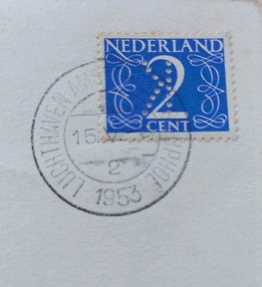 Nederlandse postzegel 2 cent, gestempeld 1953, Ophalen of Verzenden, Na 1940, Gestempeld
