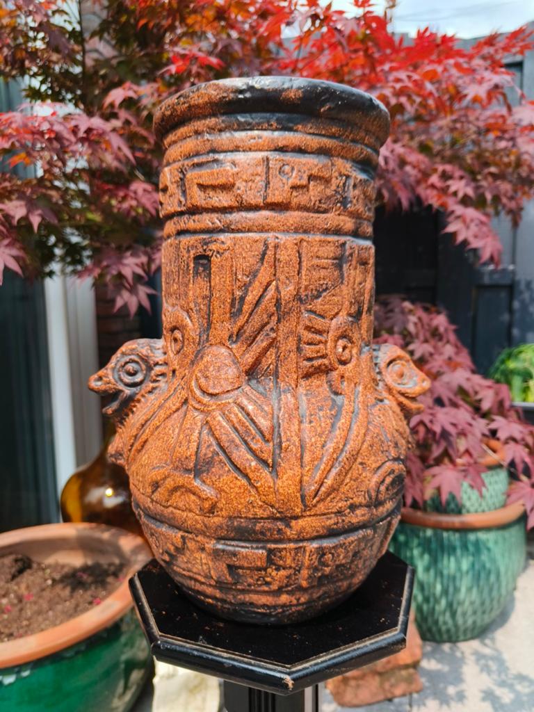 West Germany Jasba vaas zeldzame serie Aztec 35 cm, Antiek en Kunst, Antiek | Vazen, Ophalen