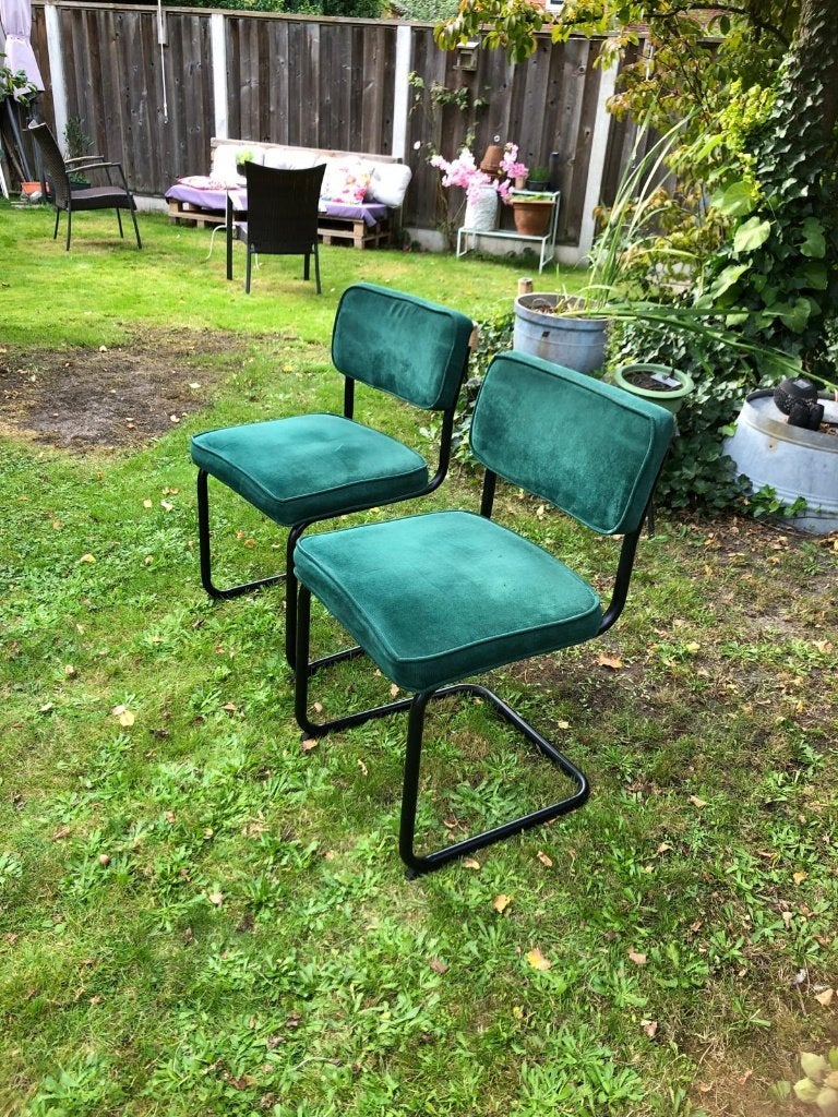 eetkamerstoel rib groen, Huis en Inrichting, Ophalen, Gebruikt, Overige kleuren, Stof