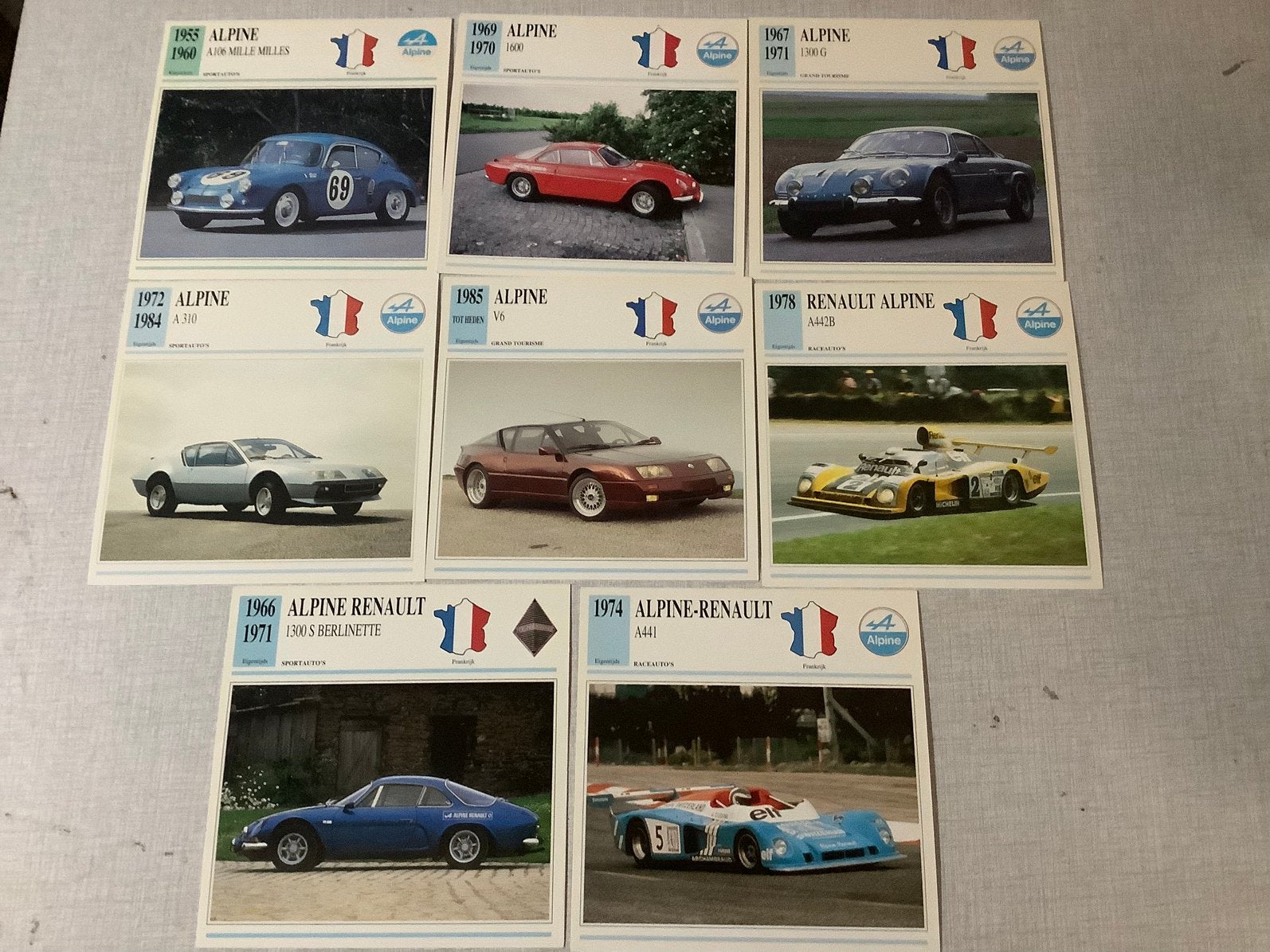 Verschillende oldtimerAlpine kaarten, Ophalen of Verzenden, Zo goed als nieuw, Overige merken