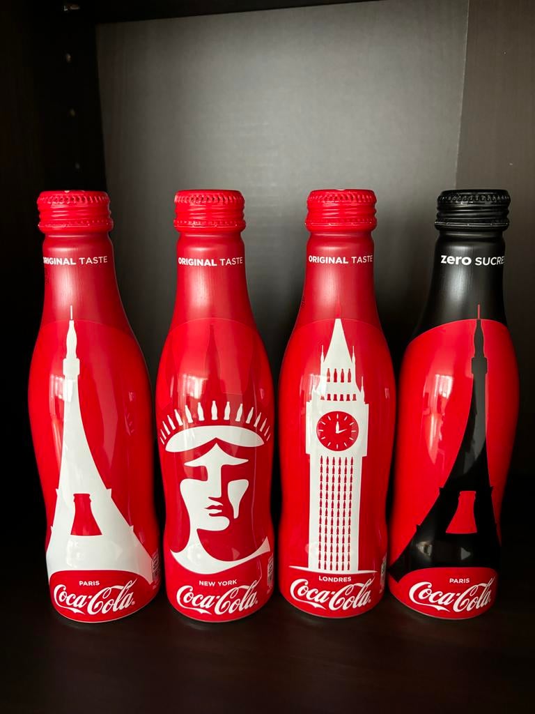 Coca Cola serie flesjes London Parijs New York, Ophalen of Verzenden, Gebruikt, Verpakking