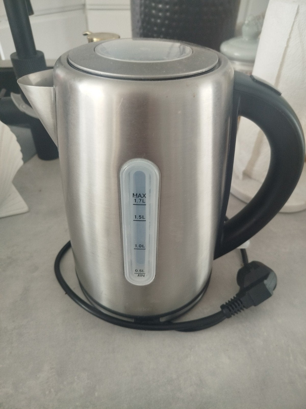 RVS Waterkoker - 1.7L inhoud Blokker, 1 tot 2 liter, Ophalen of Verzenden, Gebruikt, Draadloos
