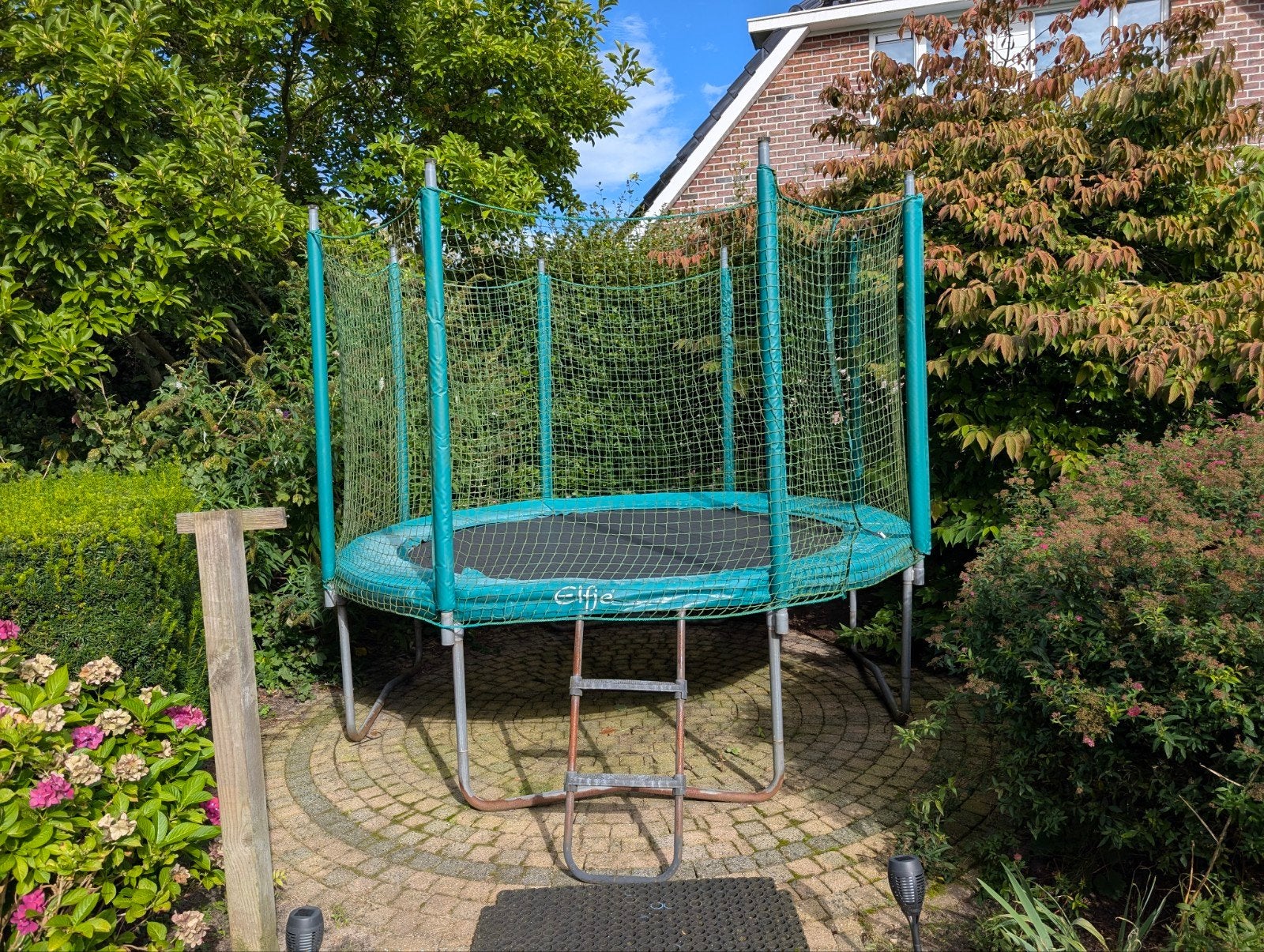 Grote Trampoline (Elfje 3m) + Net en Trapje, Ophalen, Gebruikt