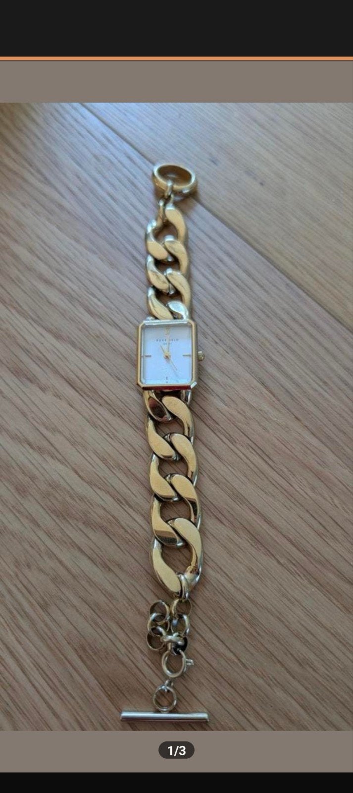 Rosefield studio horloge goudkleurig met schakelband, Overige merken, Staal, Polshorloge, Nieuw