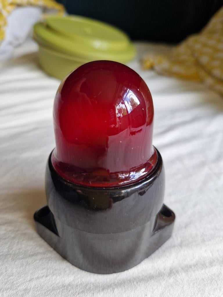 vintage Dickhäuter signaallampje bakeliet rood glas, Ophalen of Verzenden