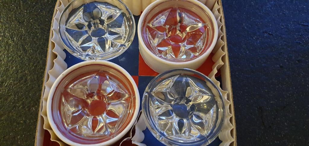 Vintage Royal Leerdam kaarsenstandaard kristal in doos, Ophalen of Verzenden