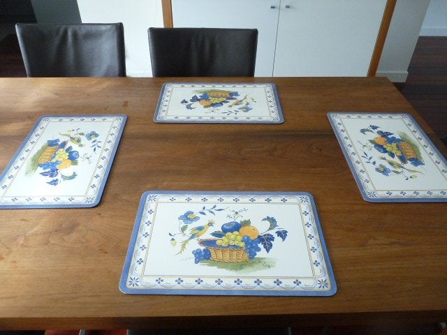 Vintage Jason Valencia set van 4 placemats, Hout, Placemat, Meerkleurig, Ophalen of Verzenden