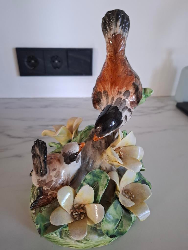 Vogelbeeld decoratie met vogels pronkstuk, Ophalen of Verzenden, Zo goed als nieuw