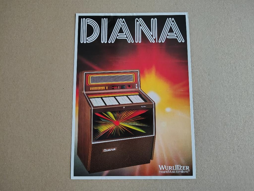 Flyer: Wurlitzer Diana (1985) jukebox, Verzenden, Gebruikt, 1950 tot 1960, Seeburg
