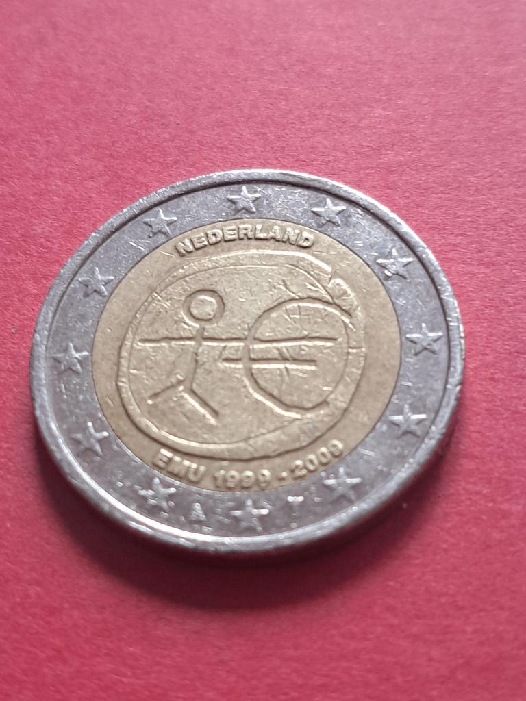 2009 Nederland 2 euro 10 jaar EMU, Verzenden, Koningin Beatrix, Euro's, Losse munt