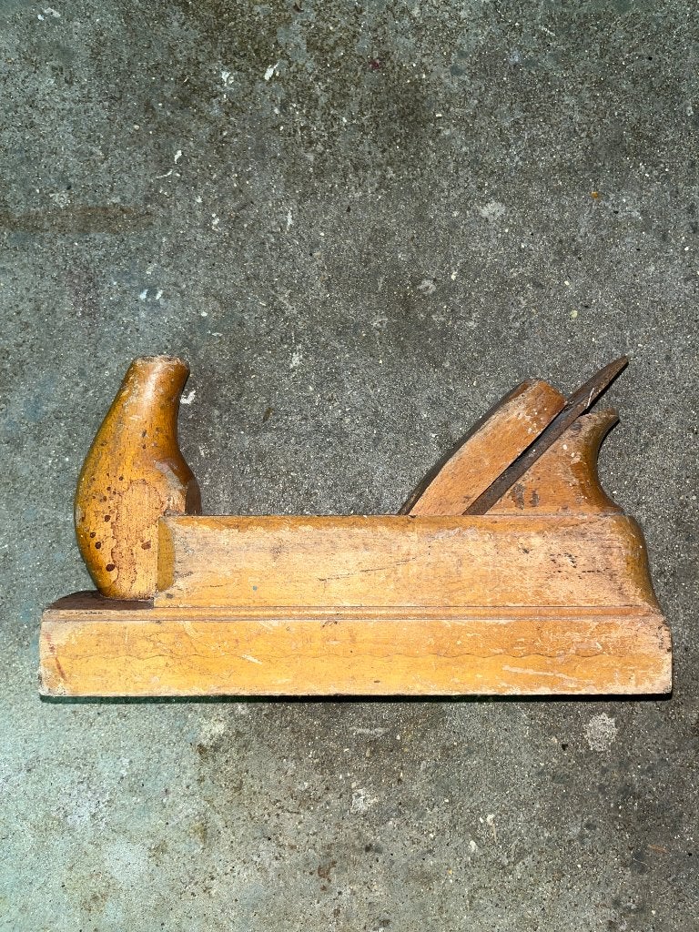 Oude houten timmermansschaaf – vintage handgereedschap, Ophalen of Verzenden