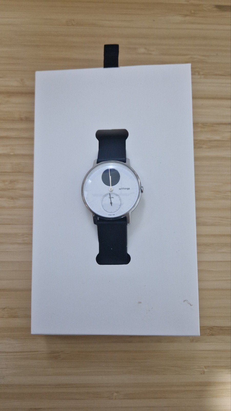 Nokia Withings Steel HR Hybrid Smartwatch 36mm + 2 bandjes, Gebruikt, Withings, Zwart, IOS